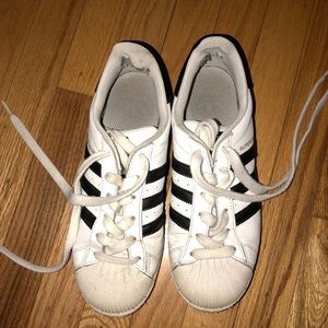 Adidas white and Black superstars